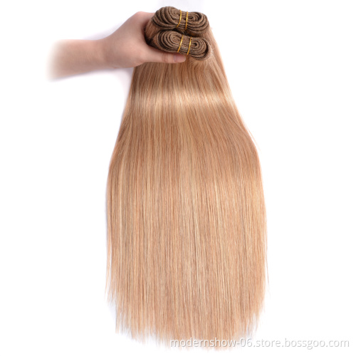 Wholesale Virgin Hair Vendors Silk Straight Black #4 #18 #613 Piano Color Peruvian Human Hair Weft